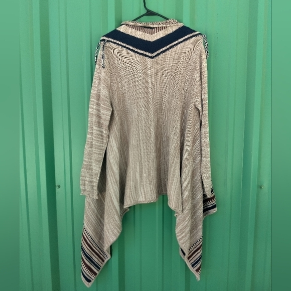 Women's Open Cardigan Sweater with Fringe Size Large Bohemian Boho Southwestern - Picture 4 of 4